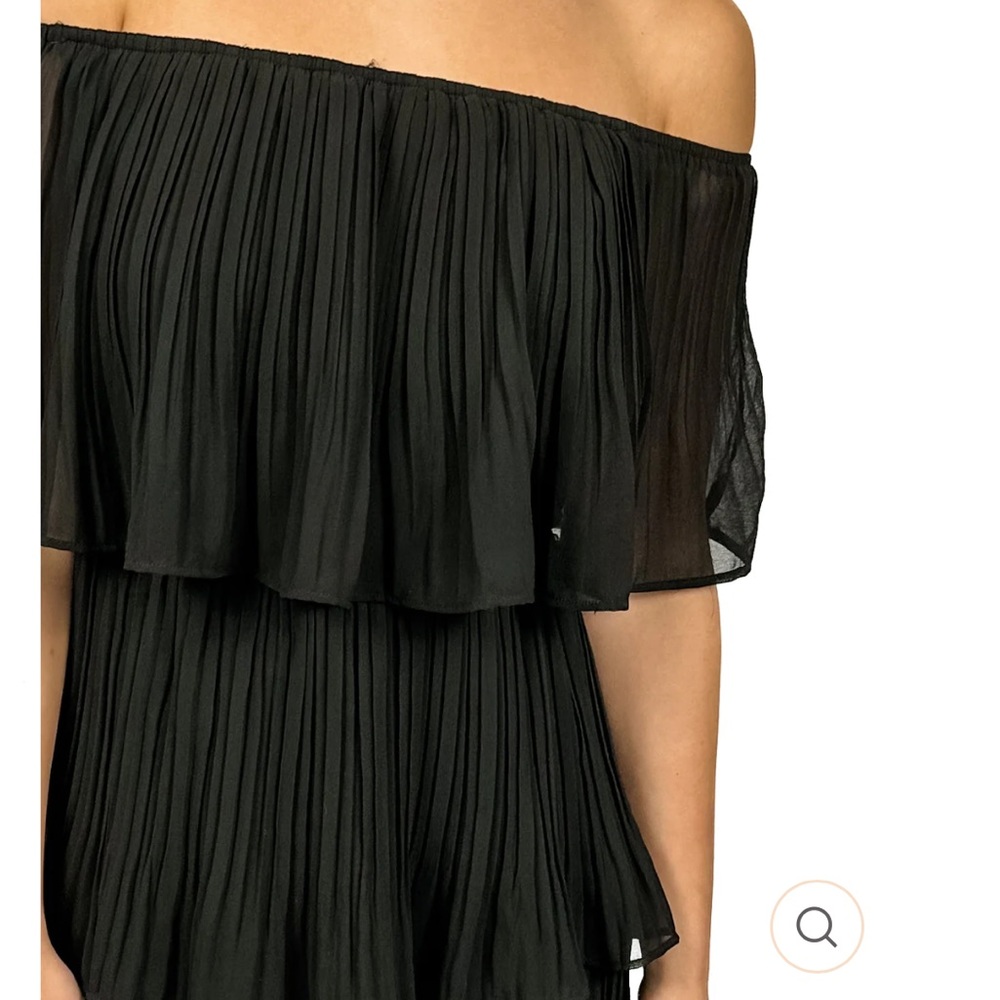 JUST ME BLACK TIERED RUFFLED DRESS - Picture 3 of 5